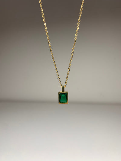 Emerald Stainless Steel Necklace