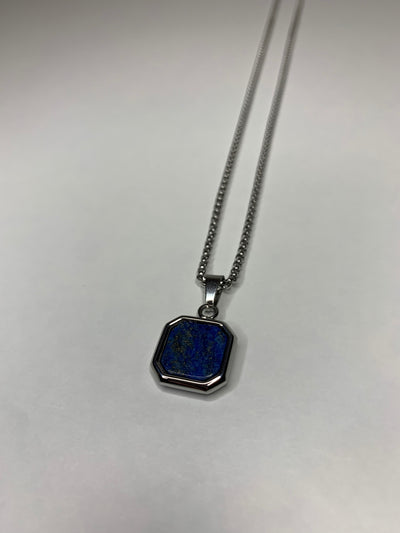 Lapis Lazuli Square Pendant Necklace