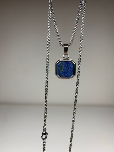 Lapis Lazuli Square Pendant Necklace